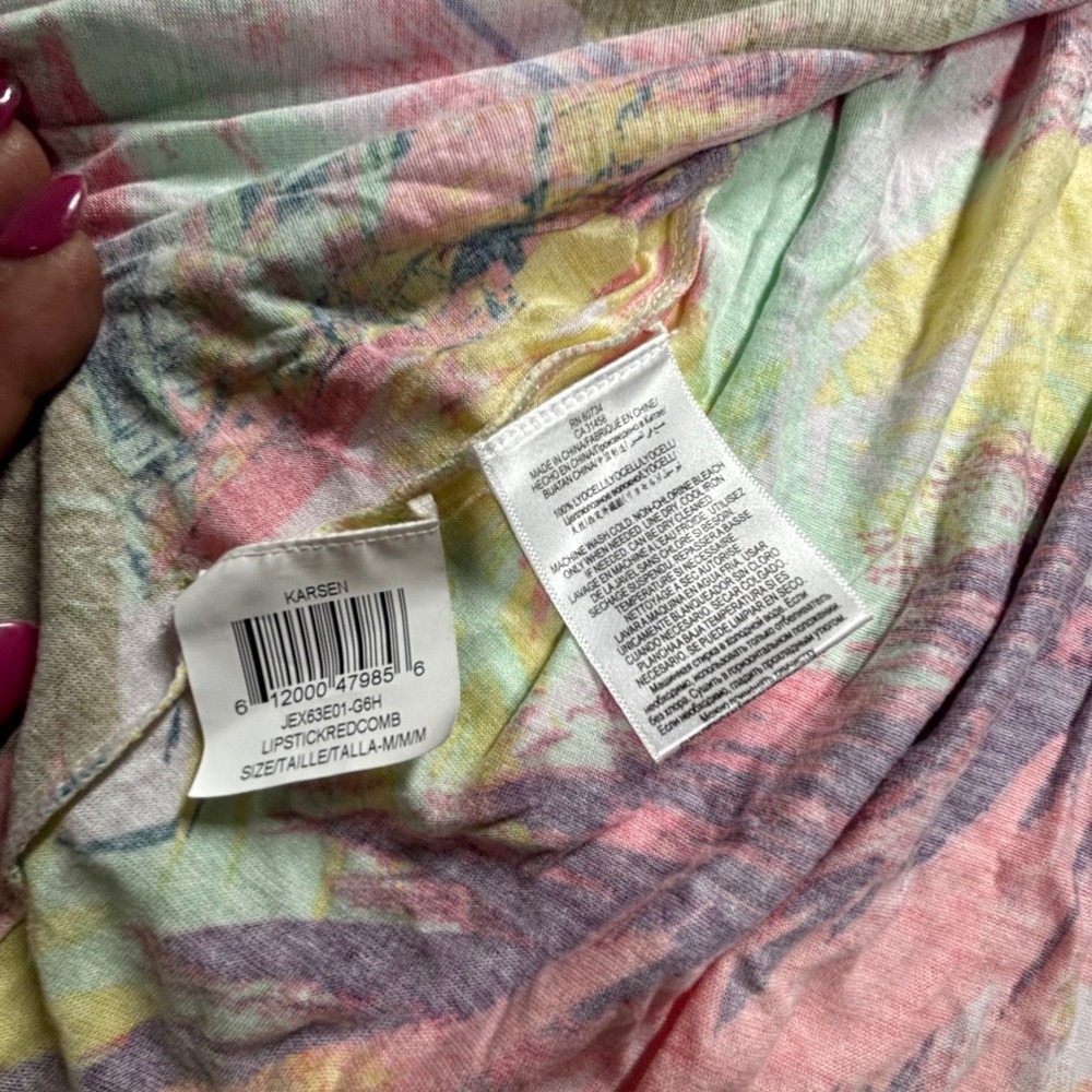 BCBGMAXAZRIA Karsen Tropical Abstract Maxi Dress Medium Bright Spring Resort NWT - Picture 6 of 10
